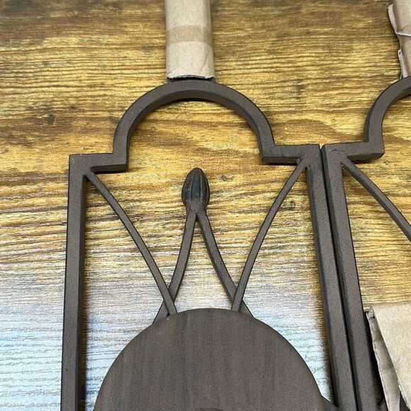 Southern Living Home Cordova Candle Sconces-Set of 2- Distress Brown NEW - Picture 4 of 6